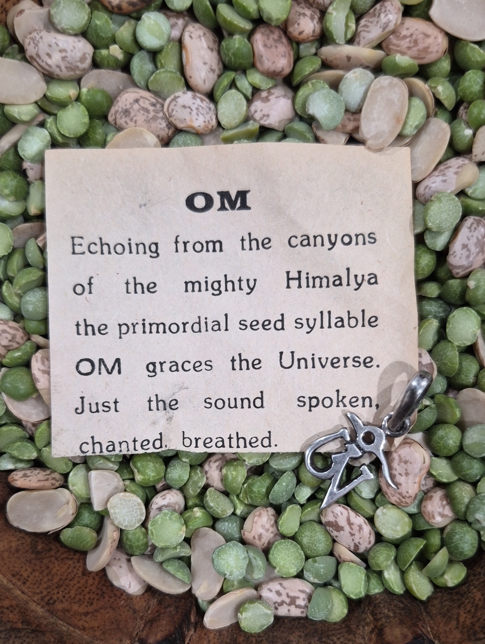 925 Sterling Silver Tibetan  OM Pendant